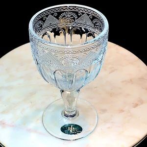 RALPH LAUREN EMMA GOBLET CRYSTAL PRESSED GLASS NEW-VINTAGE